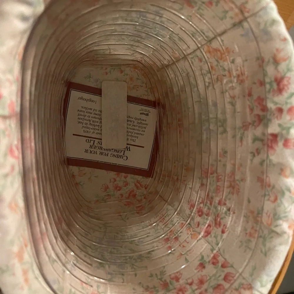 Longaberger 2000 Mothers Day Vintage Blossoms Basket W/Protector, Liner, and Lid